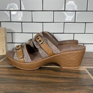 Dansko Jessie Lizard Womens Size EU 41 Shoes Sand Leather Strappy Slide Sandal